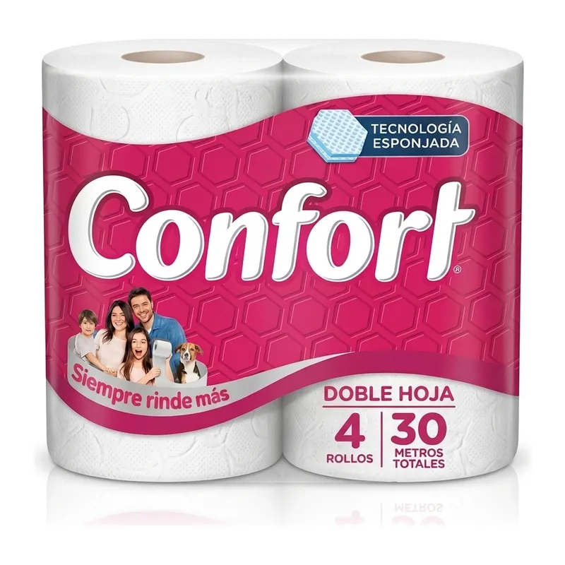 Papel higiénico Confort, 4 rollos